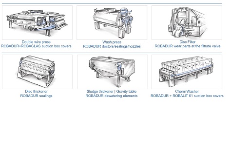 Tekniset muovit paperiteollisuuden apulaitteille